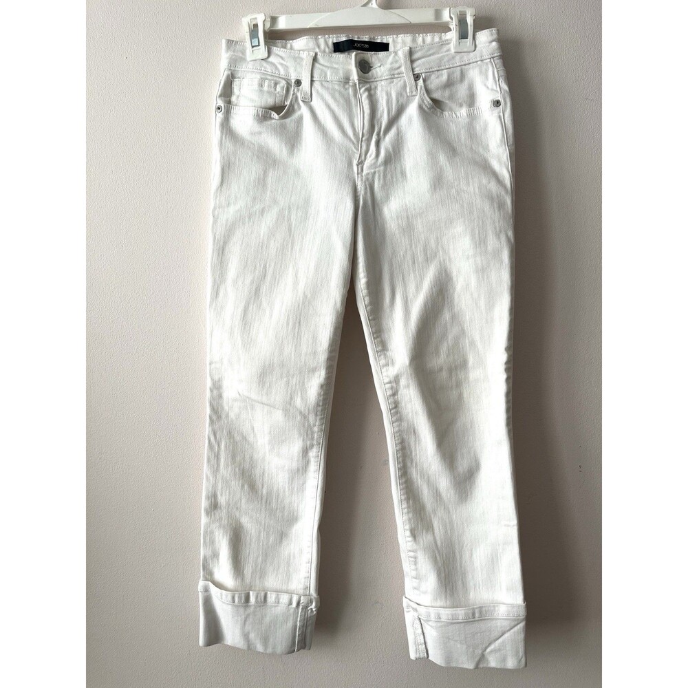Joe’s Jeans White Slim Crop Cuffed Women’s W29 Made USA Stretch Denim Mid Rise